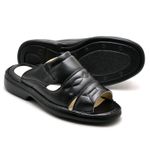Chinelo Comfort Comfort Masculino em Couro preto