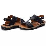 Chinelo Comfort Masculino em Couro PRETO