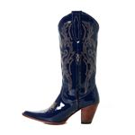 BOTA TEXANA FEMININA COURO VERNIZ AZUL MARINHO - SILVERADO BOTAS