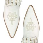 BOTA TEXANA FEMININA COURO FLOATER BRANCO E STRASS - SILVERADO BOTAS