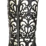 BOTA TEXANA FEMININA COURO COMFORT E CRUSH PRETO COM DETALHE LASER - SILVERADO BOTAS