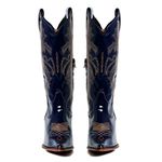 BOTA TEXANA FEMININA COURO VERNIZ AZUL MARINHO - SILVERADO BOTAS