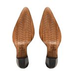 BOTA TEXANA FEMININA COURO CRAZY HORSE HAVANA FRANJAS E STRASS - SILVERADO BOTAS