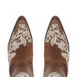Bota Texana Feminina Couro Fossil Havana Bordado Renda 