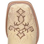 BOTA TEXANA FEMININA BORDADA CRUZ COURO AREIA FB109 