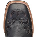 BOTA TEXANA FEMININA BORDADA A LASER FB88 COURO PRETO 