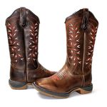 BOTA TEXANA FEMININA BOI COM SOLA JUMP BORDADA FB22399 FRANCA BOOTS 