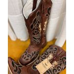 bota texana laser couro café brilho preto 
