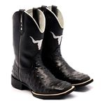 BOTA TEXANA BICO QUADRADO REPLICA AVESTRUZ - FRANCA BOOTS 