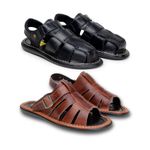 Kit 2 Pares de Chinelo Sandália Original Couro Legitimo Masculino