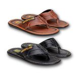 Kit 2 Pares de Chinelo em Couro Legitimo