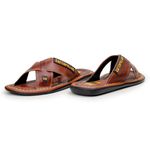 Chinelo Trançado Masculino em Couro Legítimo 