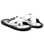 Chinelo Trançado Masculino em Couro Branco