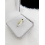 Anel De Prata 925 Cravejado Com Zircônias E Aplique Ouro
