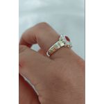 Anel De Formatura De Prata 925 Com Apliques Em Ouro 14 K E Zircônias Com Emblemas Em Ouro 14 K
