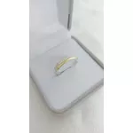 Conjunto Vazado Anel Meia Aliança E argolas Em Prata 925 Com Aplique De Ouro 