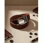 Cinto Casual Couro Cromo Argentino 35mm Caramelo