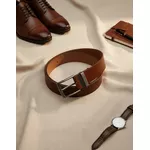 Cinto Casual Couro Cromo Argentino 35mm Caramelo