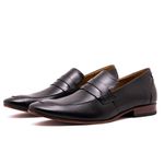 Sapato Social Masculino Loafer Couro Sola Couro Preto
