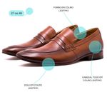 Sapato Social Masculino Loafer Couro Sola Couro Caramelo
