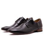 Sapato Social Masculino Derby Sola Couro Preto