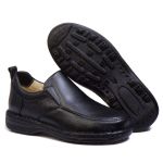 Sapato Casual Conforto Couro Preto Preto