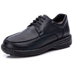 Sapato Casual Conforto Couro Preto