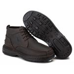 Coturno Casual Conforto Couro Marrom