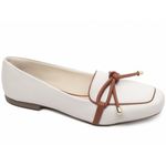 Mocassim Feminino Rasteiro Off White