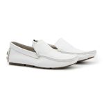 Mocassim Youth Couro Nobuck Branco