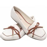 Mocassim Feminino Rasteiro Off White