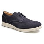Sapato Social Masculino Oxford Couro Marinho Azul