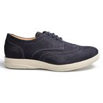 Sapato Social Masculino Oxford Couro Marinho Azul