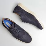 Sapato Social Masculino Oxford Couro Marinho Azul