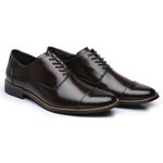 Sapato Masculino Oxford Sola de Couro Marrom