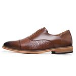 Sapato Oxford Masculino Couro Estampado Cullen Caramelo