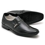 Sapato Casual Conforto Couro De Carneiro Preto 011