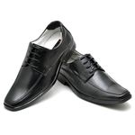 Sapato Casual Conforto Couro de Carneiro Preto 015