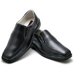 Sapato Casual Conforto Couro de Carneiro Preto 1010