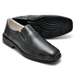 Sapato Casual Conforto Couro de Carneiro Preto 1010