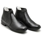 Botina Casual Conforto Couro Preto 1601