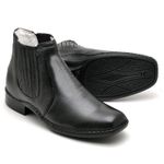 Botina Casual Conforto Couro Preto 1601