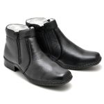 Botina Casual Conforto Couro Preto 1600