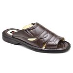 Chinelo Masculino Conforto Couro Marrom 2600
