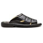 Chinelo Masculino Conforto Couro Preto 2600