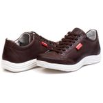 Sapatênis Casual Conforto Couro Marrom 3001