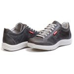 Sapatênis Casual Conforto Couro Cinza 3001