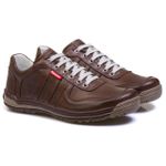 Sapatênis Casual Conforto Couro Marrom 3002