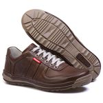 Sapatênis Casual Conforto Couro Marrom 3002