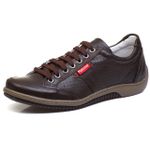 Sapatênis Casual Conforto Couro Marrom 3016